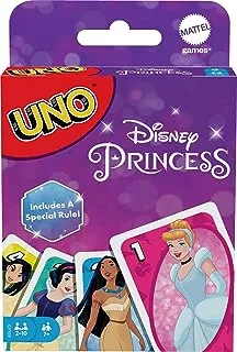 Mattel Uno Disney Princess Matching Card Game, 112 Cards With Unique Wild Card & Instructions For Players 7 Years & Older, Gift For Kid, Family & Adult Game Night, Multi-color, GYY69