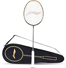 Li-Ning 3D Calibar X Boost Carbon Graphite Strung Racquet, 83 Grams, 30 Lbs String Tension and Free Full Cover