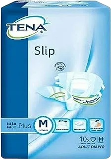 Tena Slip PlUS Incontinence Diapers Size Medium, 10 Pieces