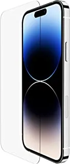 واقي شاشة Belkin UltraGlass iPhone 14 Pro ، مضاد للميكروبات ، تطبيق سهل خالٍ من الفقاعات مع صينية دليل التثبيت ، تم اختبار صلابة 9H