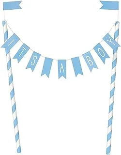 It's A Boy Baby Shower Bunting Cake Topper