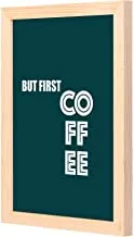 LOWHA but first coffee blue Wall Art with Pan Wood framed Ready to hang for home, bed room, office living room Home decor hand made wooden color 23 x 33cm By LOWHA