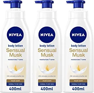 Nivea Body Lotion Sensual Musk, Musk Scent, Normal to Dry Skin, 3x400ml