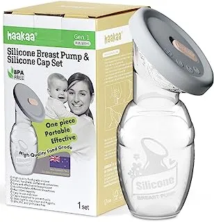 Haakaa Manual Breast Pump Breastfeeding Pump 4Oz/100Ml+Lid Food Grade Silicone Bpa Pvc And Phthalate Free