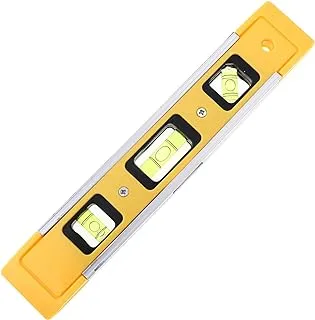 Lawazim Mini Measuring Level Shock Resistant Pocket Bubble Level Tool for Measuring 30Cm | YellowBlack