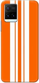 Khaalis Colorband Pattern Orange matte finish designer shell case back cover for Vivo Y21T - K208096