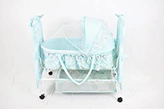 Amla Baby 182C Newborn Baby Crib Bed with Wheels, Beige