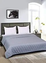 Home Town Plain Microfibre Light Grey Bed Spread,160X220Cm