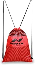 Nivia Ultra String Gym Drawstring Bag | Running | Polyester (Red, Standard) Yoga | Shopping | Hiking | Camping | Small Backpack | Dori | Sports Bag | Lightweight
