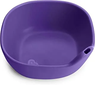 Munchkin Last Drop Silicone Toddler Bowl Purple - مانتشكين وعاء سيليكون لاست دروب للأطفال بنفسجي