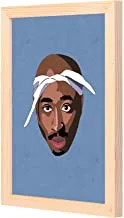 LOWHA Tupac blue Wall Art with Pan Wood framed Ready to hang for home, bed room, office living room Home decor hand made wooden color 23 x 33cm By LOWHA