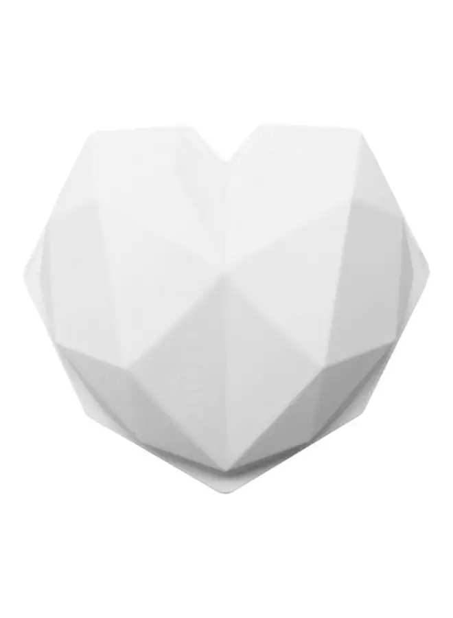 Generic قالب ماسي ثلاثي الأبعاد على شكل قلب أبيض 22x22x5cm