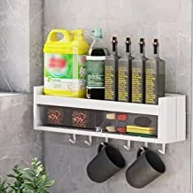 رف معلق على الحائط من IBAMA مع درج حامل خزان توابل رف تخزين لاصق منظم مطبخ
