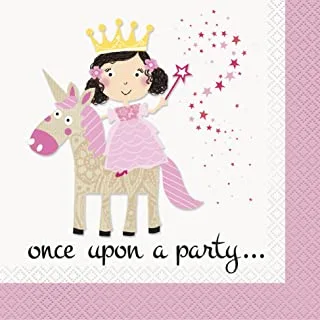 Pink Princess And Unicorn Luncheon Napkin