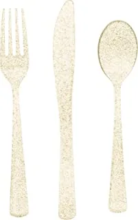 18 Asst Cutlery Gold Glitter
