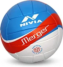Nivia Merger Volleyball | Color: Multicolor | Size: 4 | Material: Polyurethane | Ideal for Training/Match | 18 Panel Stitched Construction | Dimpled PU Leather Top Layer | Ideal for Indoor & Outdoor