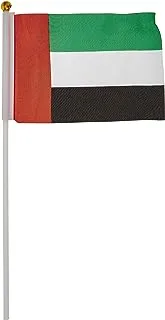 ليدر سبورت علم دولة الإمارات العربية المتحدة مع عمود ، مقاس 10 سم × 15 سم ، متعدد الألوان