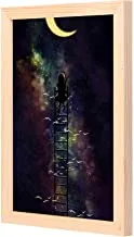 LOWHA girl starry sky Wall Art with Pan Wood framed Ready to hang for home, bed room, office living room Home decor hand made wooden color 23 x 33cm By LOWHA