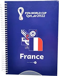 دفتر ملاحظات فيفا WC 2022 Country A5 Spiral Notebook 60 ورقة ، غلاف صلب ، 21.5 سم × 15 سم - فرنسا