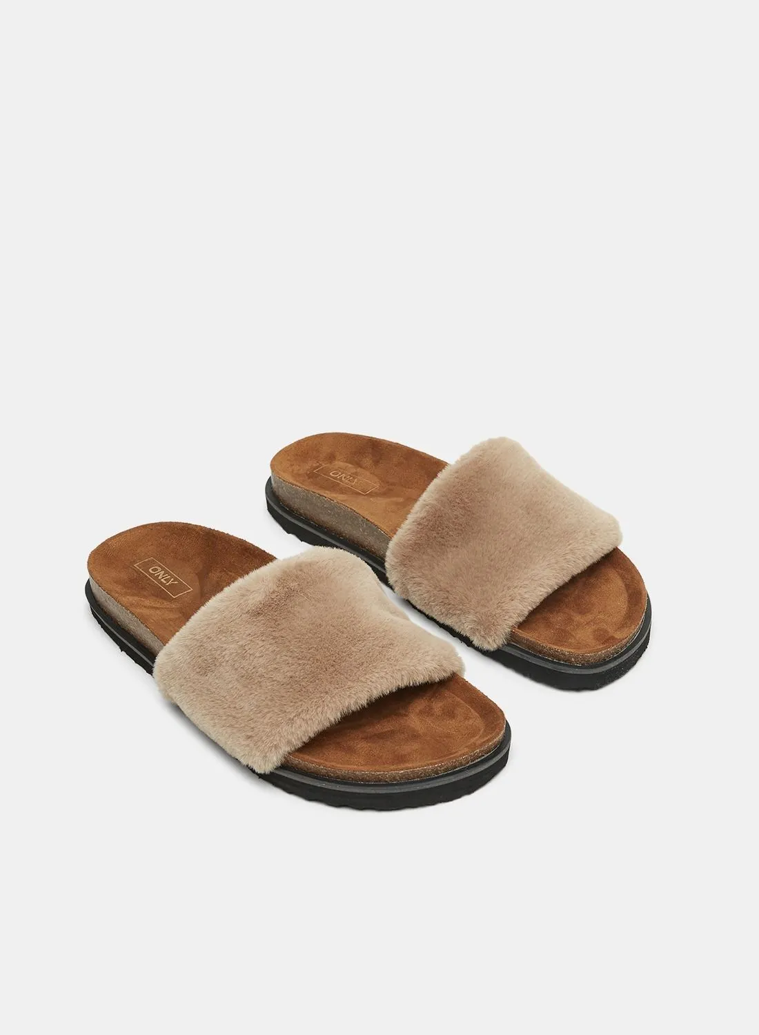 ONLY Faux Fur Strap Sandals