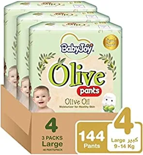 BabyJoy Olive Pants, Size 4, 288 Diapers + 720 Uno Pure Water Baby Wet Wipes