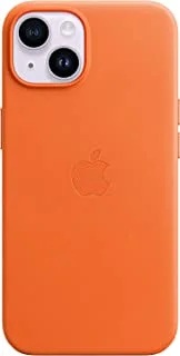 غطاء جلدي لجهاز آبل آيفون 14 مع ماج سيف - برتقالي