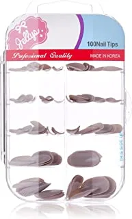 Jellys 3159 Natural Nail Tips in Plastic Case with Buyer Sticker 100-Pieces