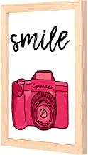 LOWHA Smile camera Wall Art with Pan Wood framed Ready to hang for home, bed room, office living room Home decor hand made wooden color 23 x 33cm By LOWHA