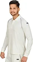 DSC Atmos Full Sleeve Polyester Cricket T-Shirt Size 26 (White/Navy)