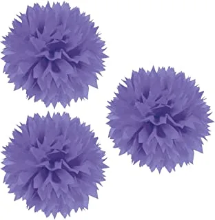 New Purple Fluffy Tissue Decorations 3pcs