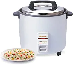 Panasonic Rice Cooker SR-W22FGWUA, 730W-2.2L, Anodized Aluminium Pan, Steaming basket, Stainless Steel Lid,White, 1 Yr Warranty