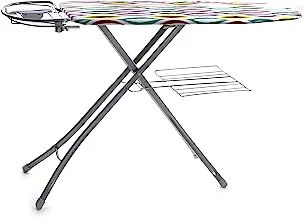 Royalford Ironing Board with Steam Iron Rest (122 x 38 cm), Lightweight and Compact Ironing Board with Height Adjustment Feature
