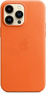غطاء جلدي لهاتف آيفون 14 برو ماكس مع ماج سيف - برتقالي