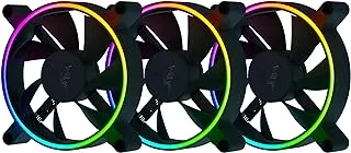 Razer Kunai Chroma Hydraulic RGB LED PWM Performance Fan (120mm) - Hydraulic aRGB PC Fans (Quiet, Powerful, Connect up to 8 Fans, PWN Fan Controller Support, Chroma aRGB) 3 Fans | Black