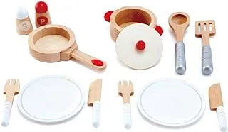Hape E3150 Cook & Serve Set - Wooden Kitchen and Food Accessories, One Size