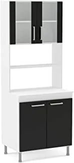 politorno Multiuse Kitchen Closet, White & Black - 6007