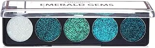 Profusion Cosmetics Emerald Gems 5 Shade Glitter Eyeshadow Palette, Multicolour