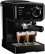 SENCOR - Espresso Machine, 15 Bar, Milk Frother, 1.5 L water tank, Two Filters SES 1710BK, 2 years replacement Warranty