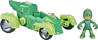 لعبة ما قبل المدرسة الفاخرة من Pj Masks Gekko ، سيارة Gekko-Mobile مع وضعين للعجلتين وشخصية Gekko للأطفال من سن 3 سنوات فما فوق