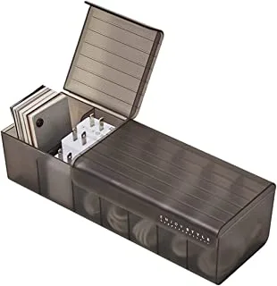 IBAMA Acrylic Cable Storage Box Data Line Storage Container Desk Stationery Makeup Organizer Key Jewelry Box Office (Black)