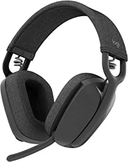 Logitech Zone Vibe 100 Lightweight Wireless Over-Ear Headphones with Noise-Cancelling Microphone, Advanced Multipoint Bluetooth Headset, Works with Teams, Google Meet, Zoom, Mac/PC - Graphite
