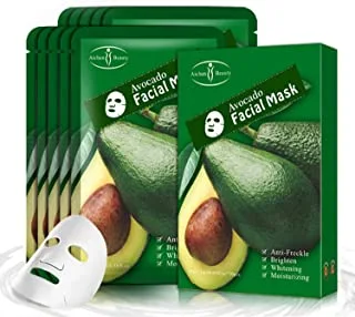 AICHUN BEAUTY Facial Mask Repair Essence Anti-Acne Refreshing Relieve Wrinkles Long-Lasting Soothing Face Skin Care Hydrating Moisturizing 10pcs (AVOCADO)