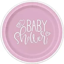 أطباق الحلوى الدائرية 73364 Pink Hearts Baby Shower ، 7 