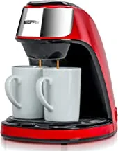 جيباس GCM41508 ماكينة اسبريسو باريستا ماكينة صنع القهوة الكهربائية مع مضخة ، سعة 0.3 لتر ، أحمر / أسود