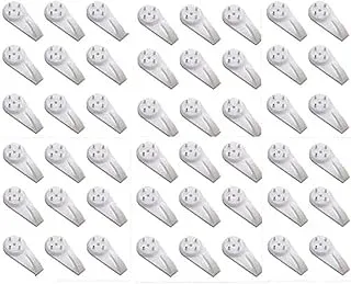 SHOWAY Non Trace Wall Hooks, Hard Wall Hooks,Non Trace White Hard Wall Picture Hooks Hardwall Painting Hangers(50 Pack)