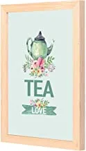 LOWHA Tea Love green Wall Art with Pan Wood framed Ready to hang for home, bed room, office living room Home decor hand made wooden color 23 x 33cm By LOWHA