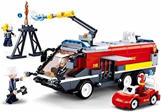 Sluban Fire Series - Airport Firecar Building Blocks 381PCS with 3 Mini Figures - For Age 6+ Years Old