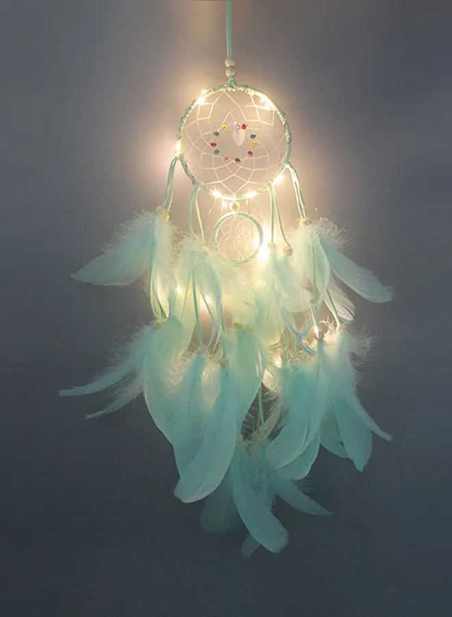 Generic Feather Dream Catcher With LED Light Green 70grams
