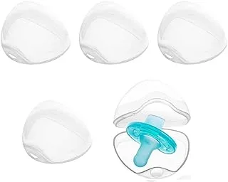 SHOWAY 5 Pack Dummy Case, Transparent Pacifier Case Soother Pod Pacifier Holder Box for Kids, Pacifier Storage Box Shield Case, Safe BPA-Free Pacifier Case for Travel and Home (No Pacifier)