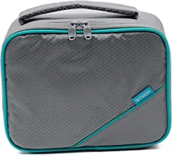 Smash Lunch Bag 5-Piece Insulated Lunch Box Set - Lunch Bag for Kids with Snack Tube, Drink Bottle, Sandwich Box, Ice Gel Grey/Teal